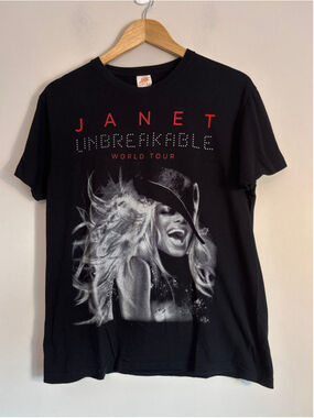 Janet Jackson Official 2015 Unbreakable Concert Tour T-Shirt Black Size S Pop